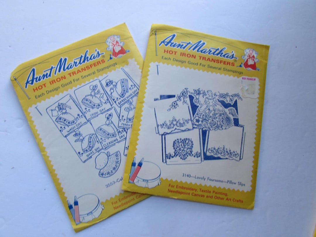 Aunt Martha's Hot Iron Transfers Unused Patterns Embroidery Textile ...