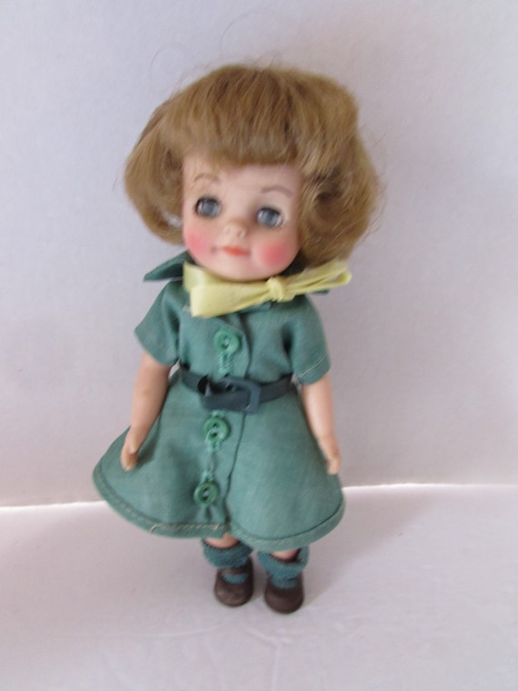 Vintage Doll Effanbee Doll Girl Scout Doll 1966 Date Green