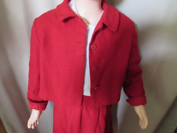 Little Girl Matching Jacket Jumper Cherry Red Woo… - image 3