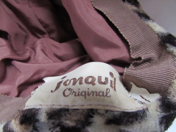 Vintage Hat Faux Animal Print Lush Plush Jonquil … - image 5