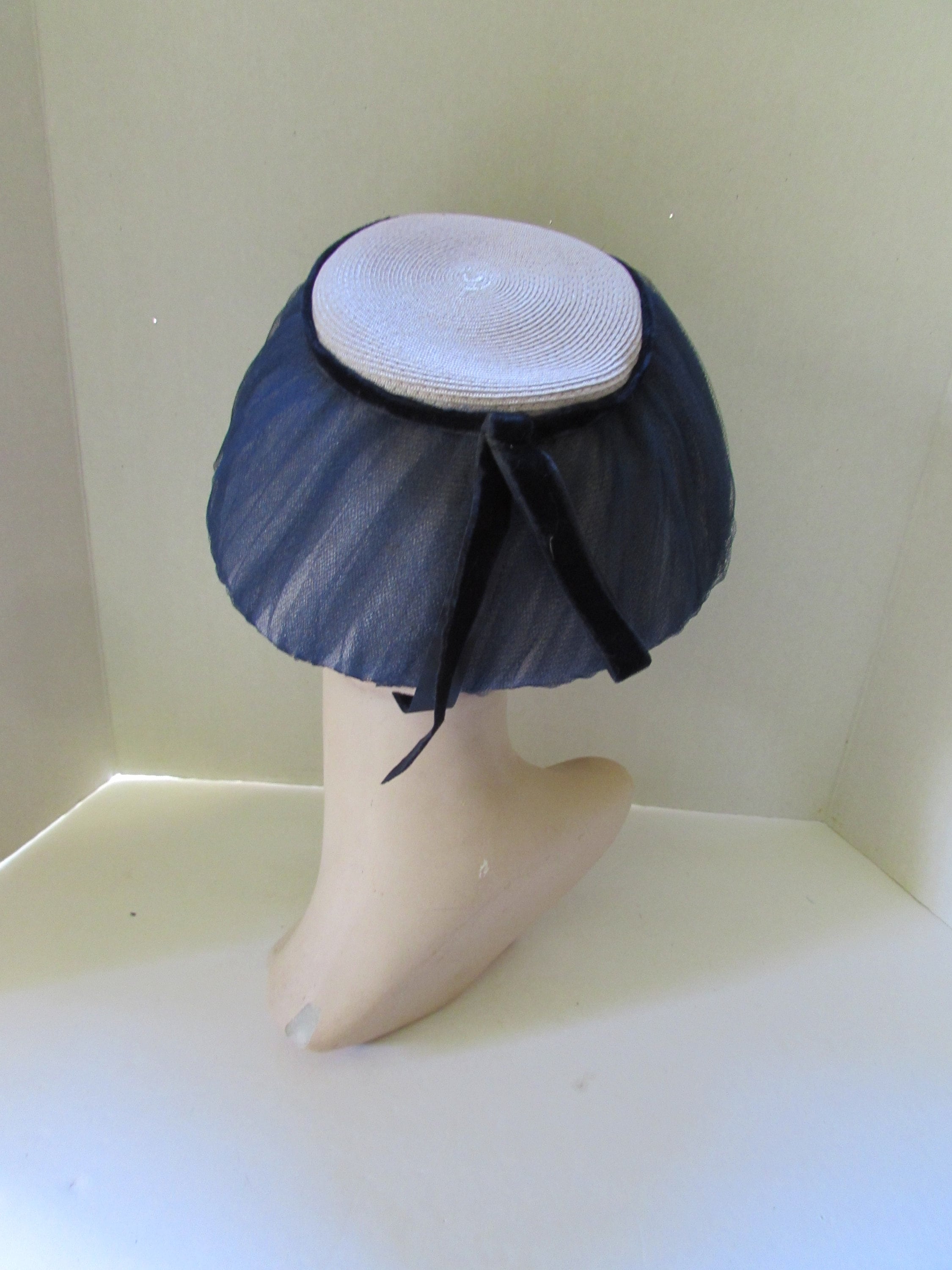 Vintage Hat Modified Lampshade Style Chez Original Navy  display picture 3