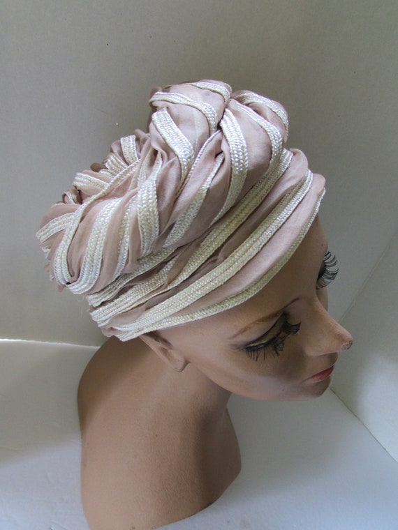 Vintage Hat Turban Style 1960 Era Sally Victor Marshall  display picture 3