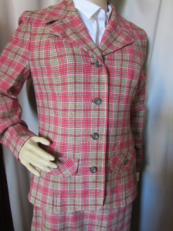 Classic Pendleton Two Piece Suit Jacket Skirt Sma… - image 4