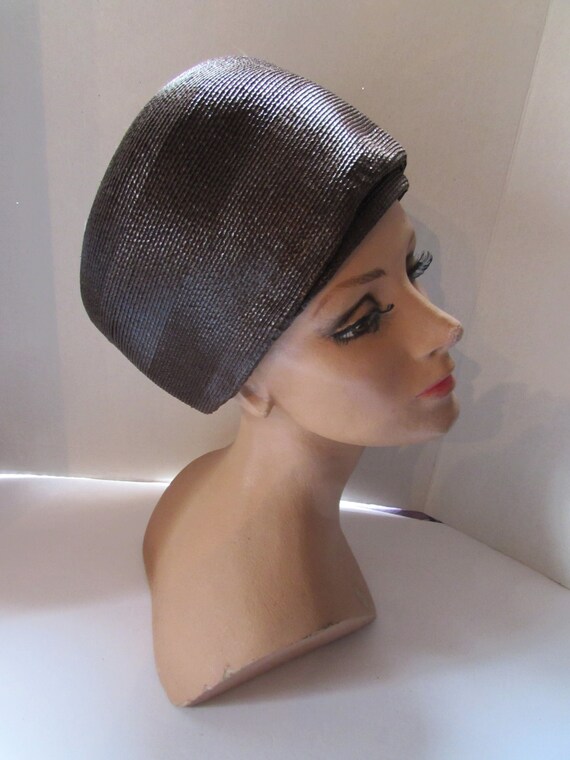 SALE Vintage Hat Helmet Style Chocolate Brown Jul… - image 1