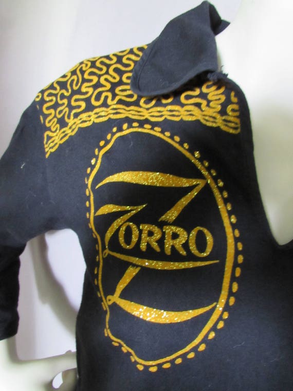 Vintage Zorro Shirt Child's Western Shirt Glitter… - image 3