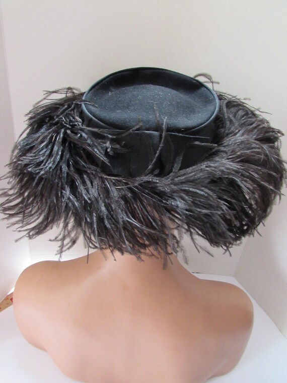 Vintage Hat Special Event Hat Black Felt Black Os… - image 6