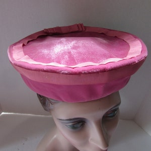 SALE Vintage Hat Peony Pink Velvet Hat Ribbon Accents Stephen Anne Mid Century Hat 1960 Style Vintage Fashions