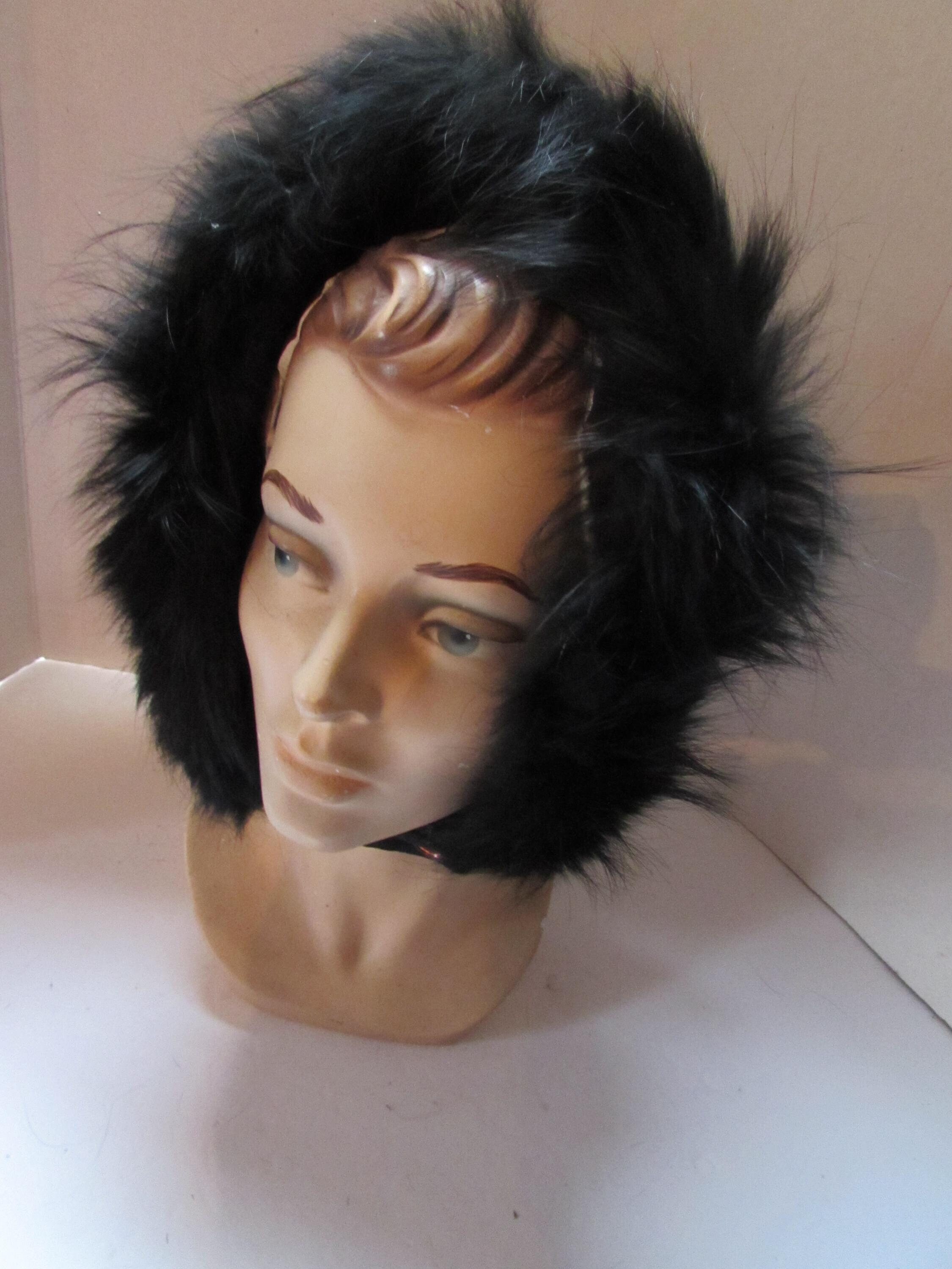 Betmar Black Faux Fur Hatband Faux Fur Headband main image 3
