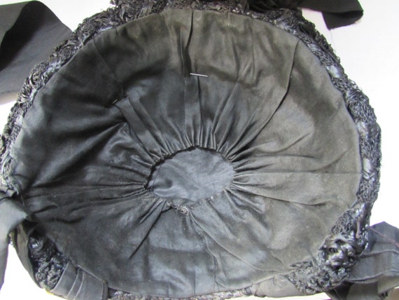 Antique Hats Victorian Era Mourning Bonnet Black … - image 7