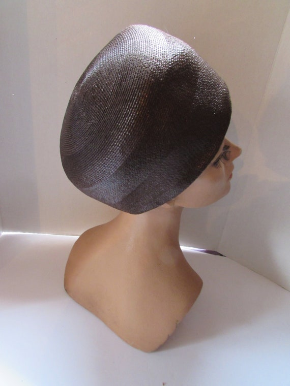 SALE Vintage Hat Helmet Style Chocolate Brown Jul… - image 6