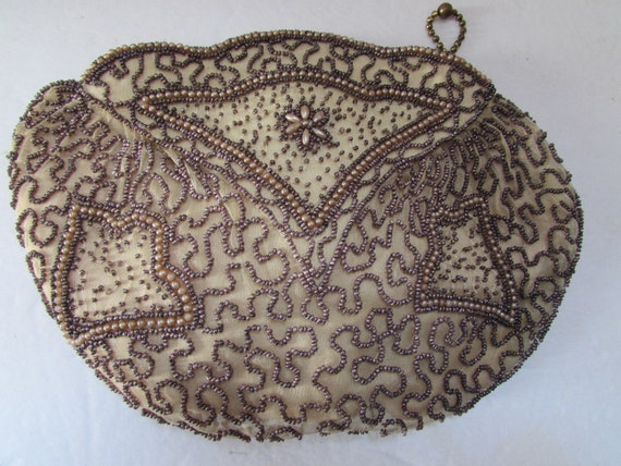 Evening Beaded Purse Vintage Cocktail Bag Hand Ma… - image 1