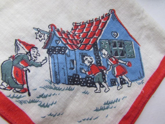 Vintage Handkerchief Child Hankie Hansel & Gretel… - image 2