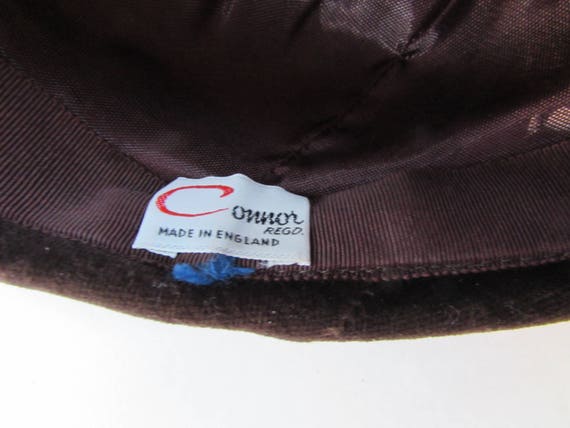 Vintage Velvet Hat Chocolate Brown Velvet Connor … - image 9