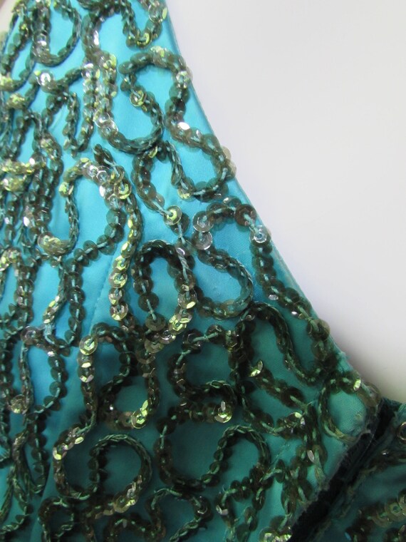 Mike Benet Formal Vintage Evening Gown Turquoise … - image 8