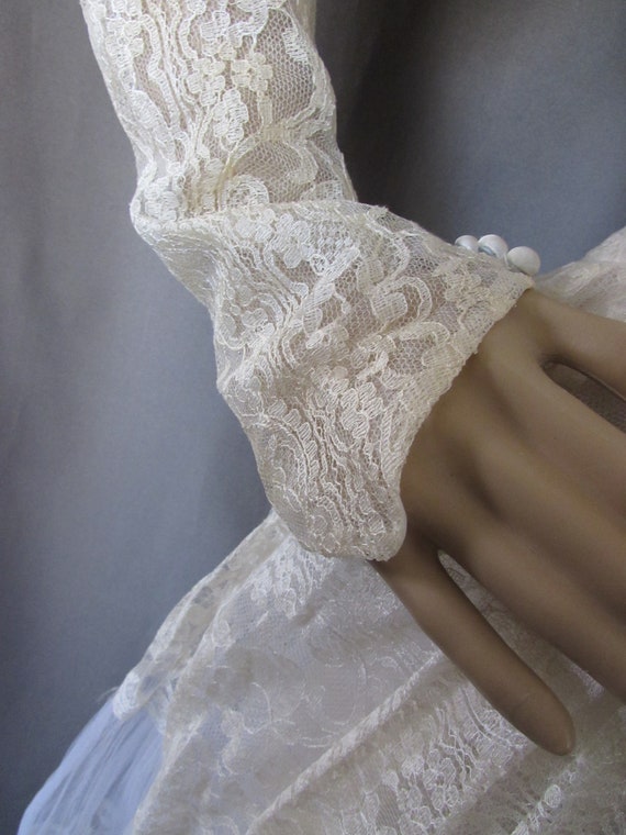 Vintage Wedding Gown 1950 Era Bridal Dress White … - image 5