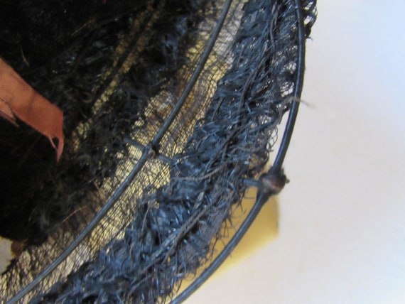 SALE Edwardian Era Hat Antique Formal Hat Black H… - image 10