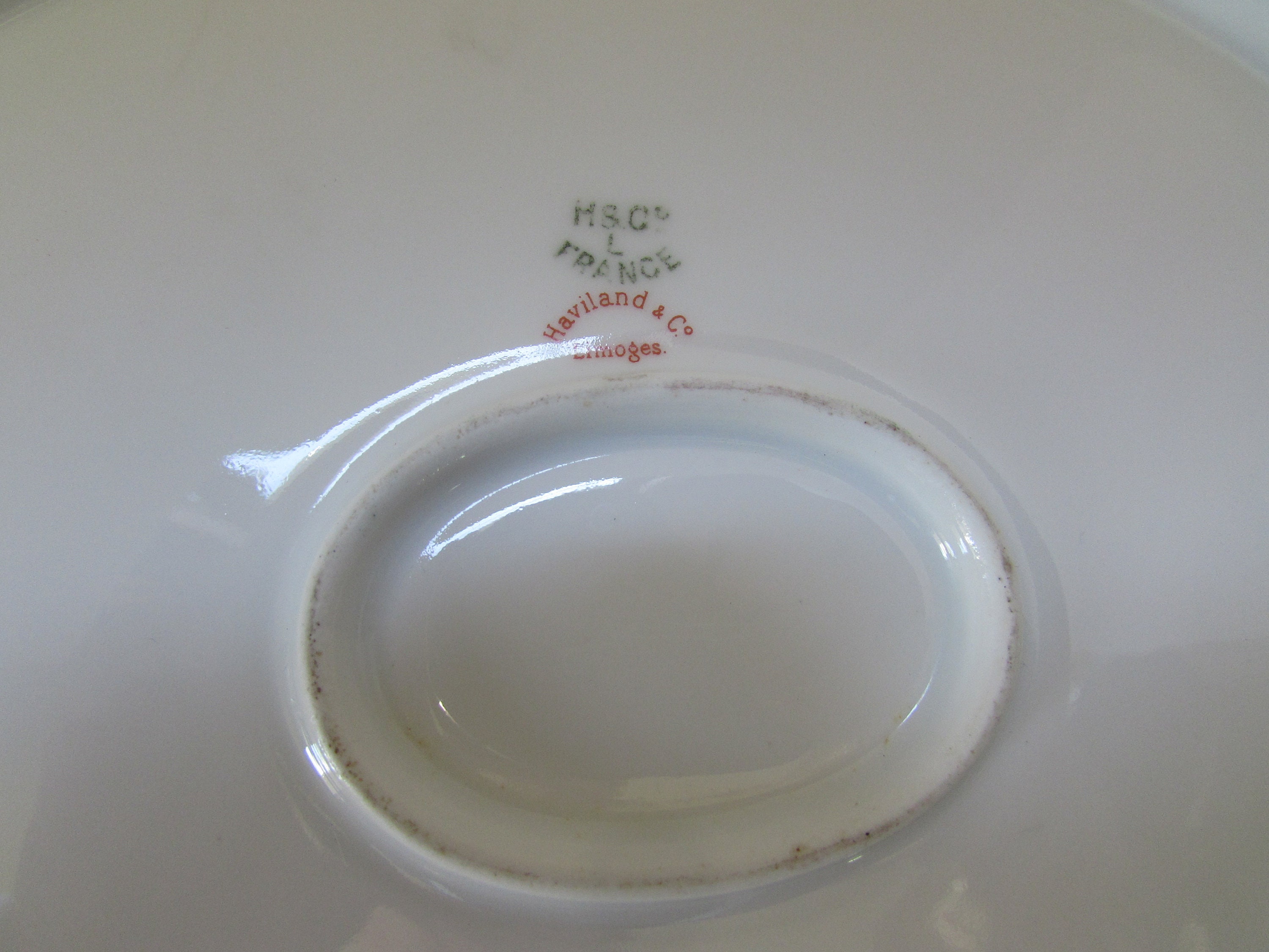 Haviland & Company リモージュ フランス 装飾皿 ピンクのバラ 青い花