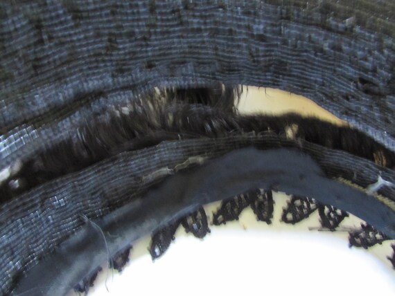 Antique Hat Edwardian Era Black Beaded Hat Curved… - image 10