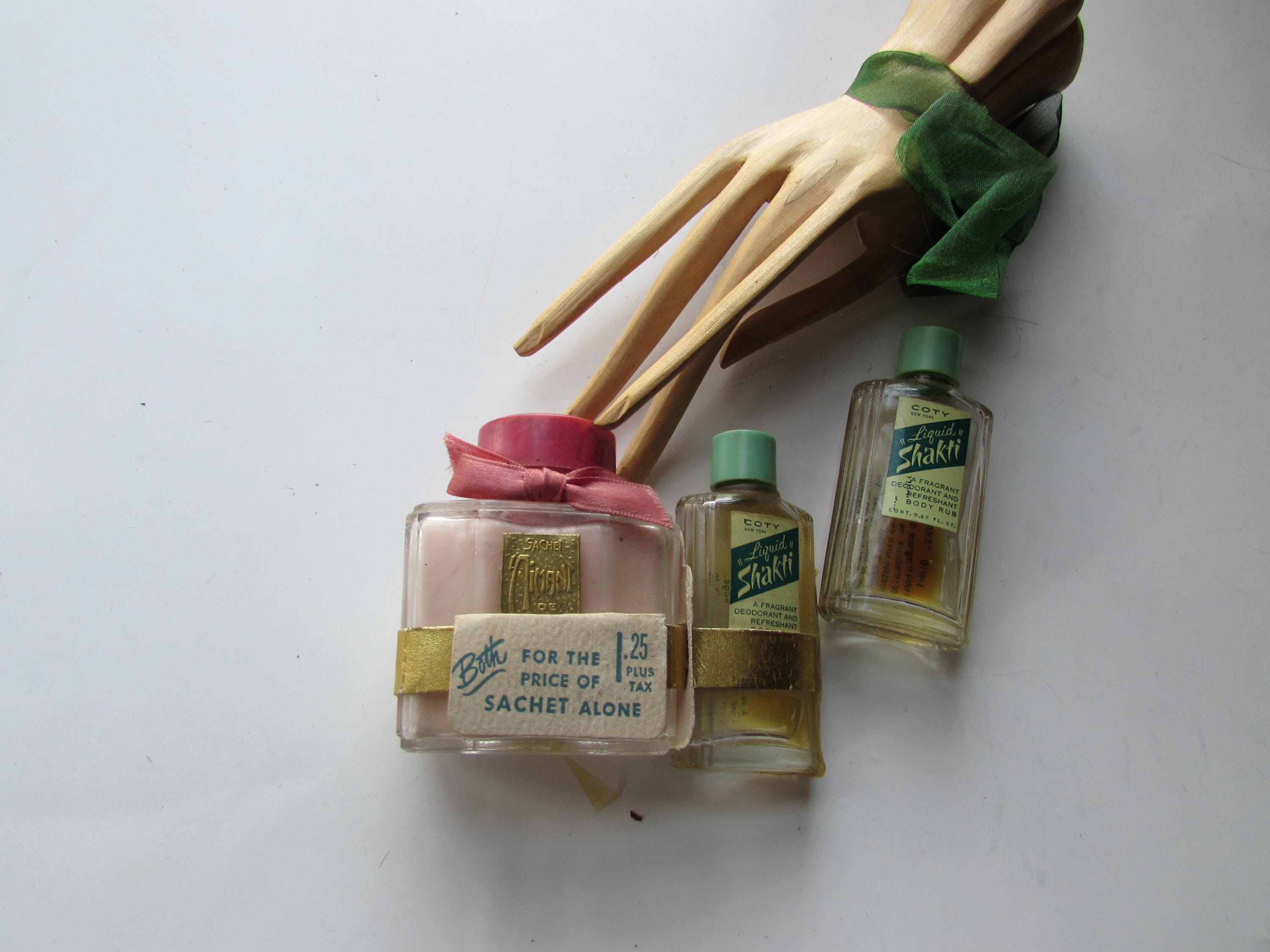 Vintage Coty L'aimant Sachet & Shakti Set, Unopened Glass Bottles