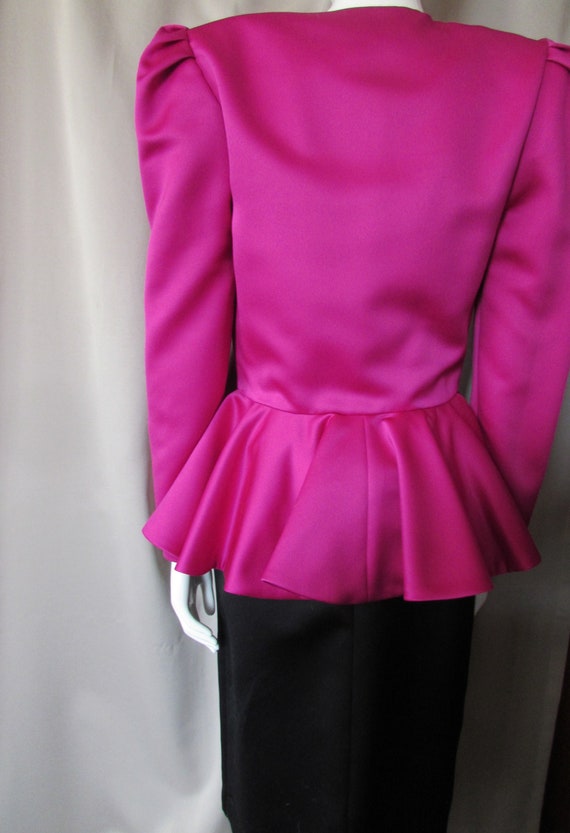 Vintage Jacket Dress 1980 Style Bright Fuchsia Pi… - image 6