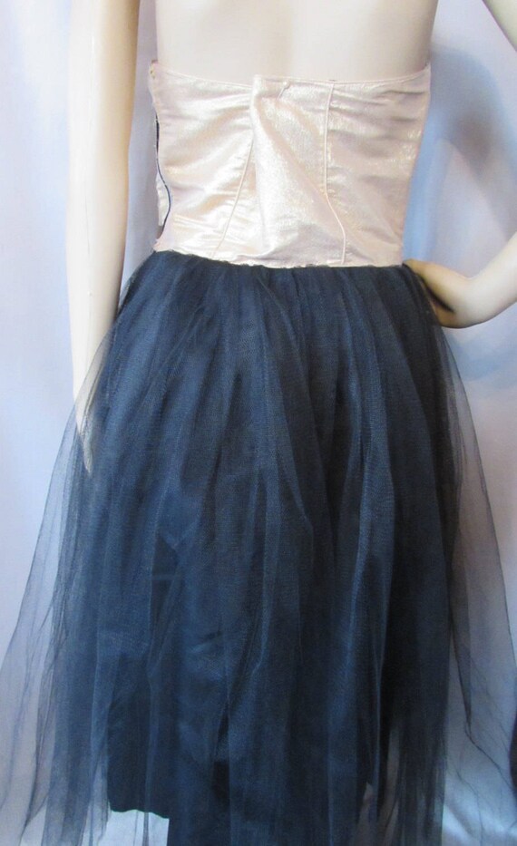 Mid Century Prom Dress Vintage Cocktail Dress Gol… - image 3