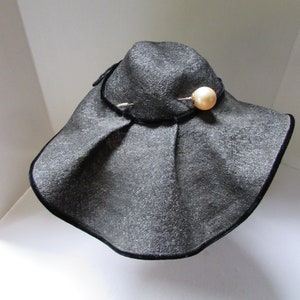 SALE Vintage Hat Mid Century New Look Black Millinery Weave
