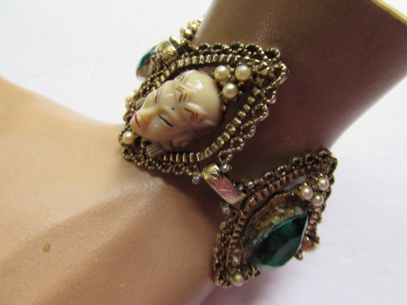 SALE Vintage Bracelet Selro Design Asian Lady Asi… - image 3