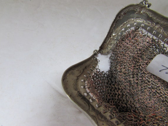 Antique Doll Purse Dresden Style Mesh Purse Orang… - image 9