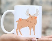 Moose Mug, Autumn Mug, Fall Mug, Woodland Creatures Mug, Moose, Moose Gift, Coffee Cup, Autumn Gift, Fall Gift, Autumn Leaf Mug, Fall Leaf