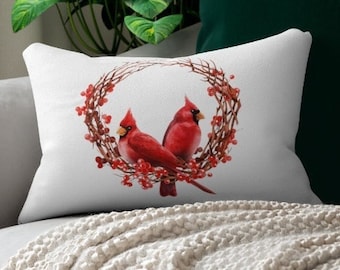 cardinal bird throw pillows