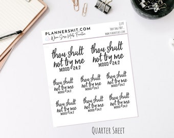 Q1097  - Thou Shalt Not - Quarter Sheet Planner Stickers