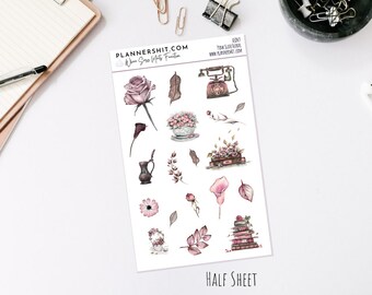 HSD69 - Pink Slate Floral - Deco Stickers