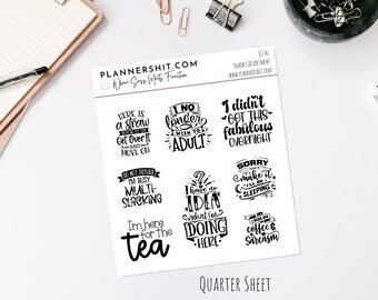 Q1162 - Snarky Assortment - Quarter Sheet Planner Stickers