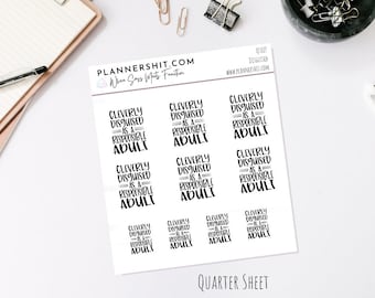 Q1027 - Disguised - Quarter Sheet Planner Stickers