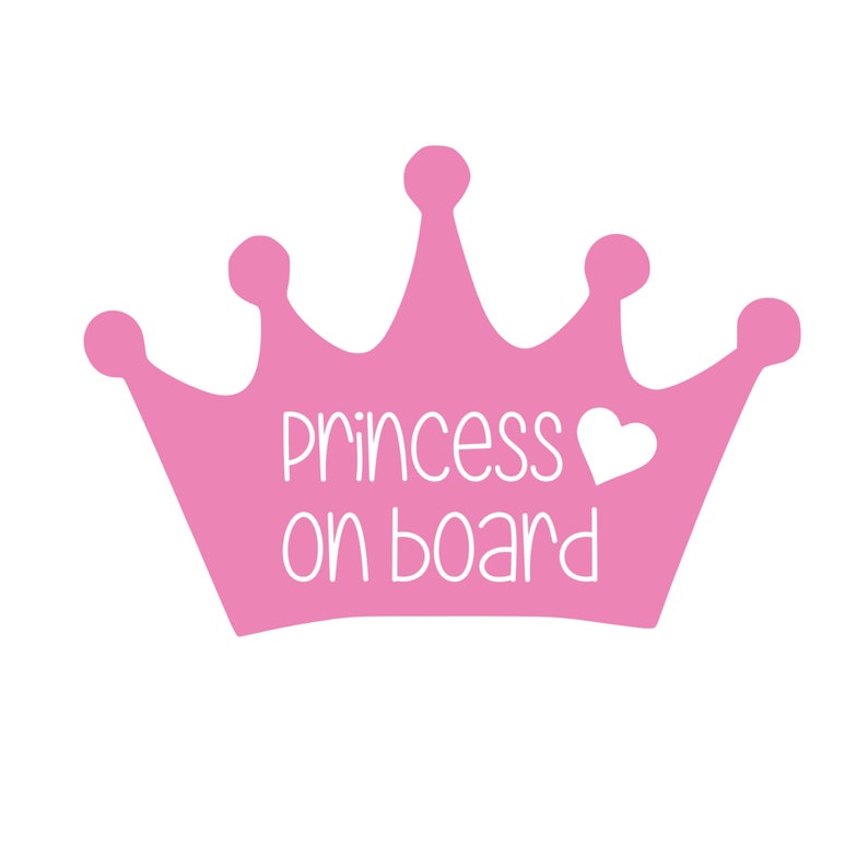 Princess Baby on Board Sticker Baby on Board Car Decal Baby on Board Decal Baby on Board Sign Baby Shower Gift Car Sticker