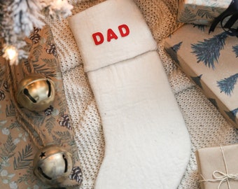 Custom felt christmas stocking | Monogram Xmas stocking | Handmade Christmas stocking personalized | felt stocking monogram xmas