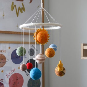 Solar System Mobile for Babies | Nursery Decor | Educational Baby Mobile | Handmade Galaxy Mobile | Planets Nursery Decor