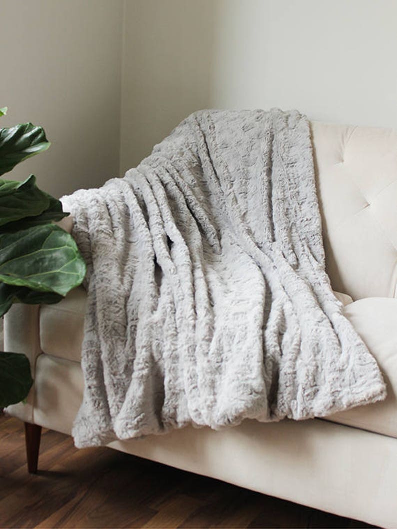 Faux Fur Throw Blanket Sofa Throw Decorative Blanket Etsy