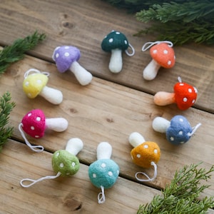 Mushroom ornament felt | Bohemian Christmas Decorations | Christmas decorations  | Colourful Christmas decor | Christmas tree decoration