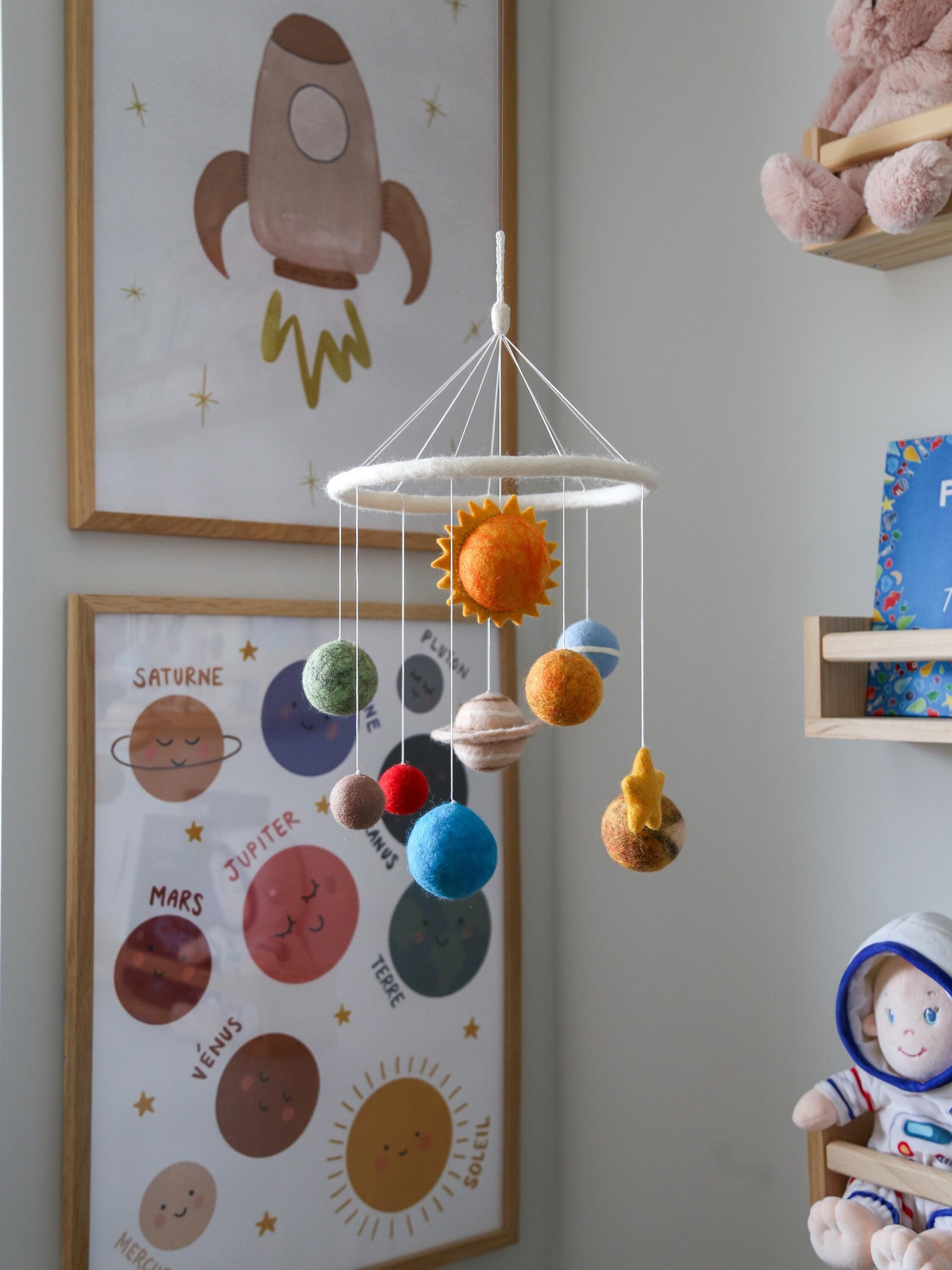 Solar System Mobile for Babies Nursery Decor Educational Baby Mobile  Handmade Galaxy Mobile Planets Nursery Decor