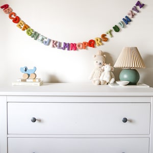 Alphabet felt garland rainbow | Baby shower colourful decor | Baby photoshoot rainbow alphabet | Nursery decor alphabet rainbow