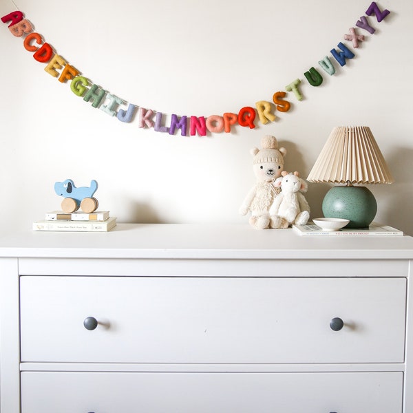 Pre-order*** Alphabet felt garland rainbow | Baby shower colourful decor | Baby photoshoot rainbow alphabet | Nursery decor alphabet rainbow