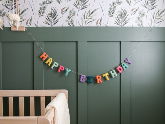Happy Birthday Banner Felt | Felt Bunting Birthday Decor | Felt Garland Rainbow | Birthday Decorations | Birthday Felt Letters