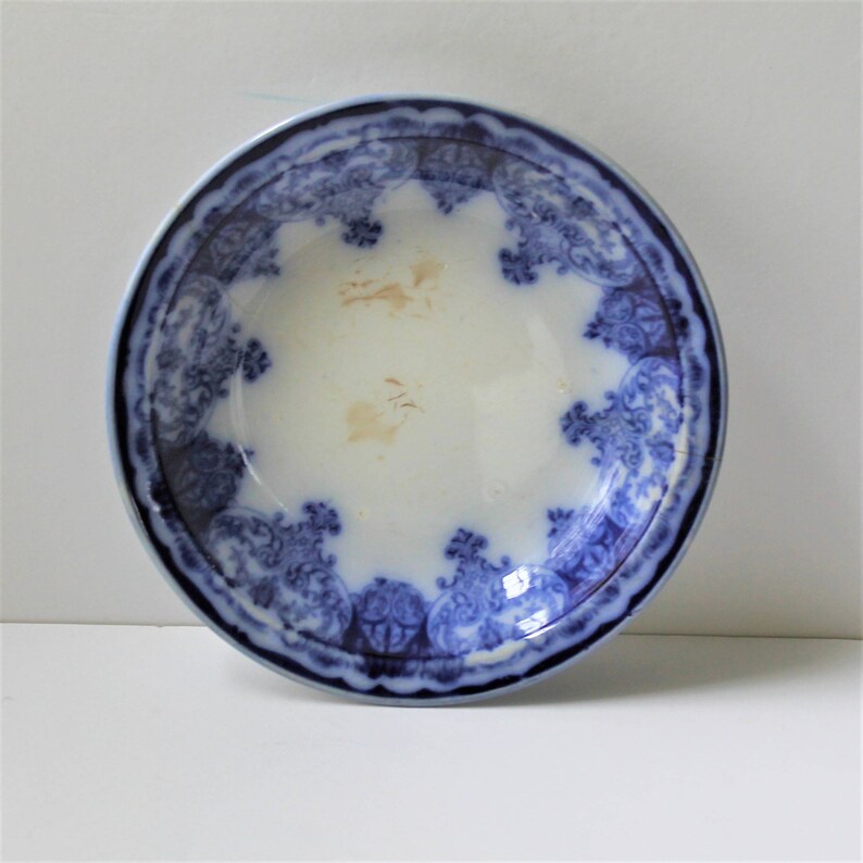 Antique Flow Blue Petrus Regout 7.5 bowl Atlanta pattern