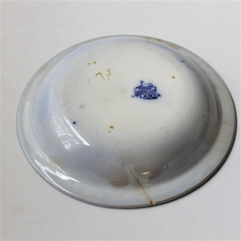 Antique Flow Blue Petrus Regout 7.5 bowl Atlanta pattern
