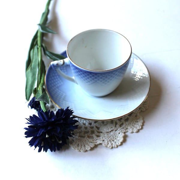 BG “Seagull” cup and saucer set, blue and white porcelain, Bing & Grondahl, Danish porcelain, tea party dishes, teacup collection