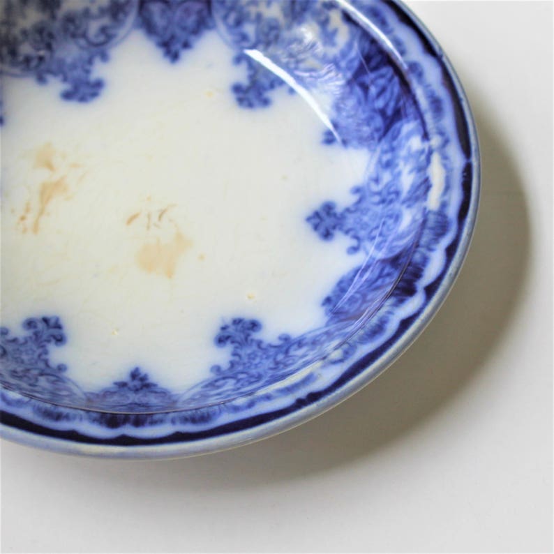 Antique Flow Blue Petrus Regout 7.5 bowl Atlanta pattern