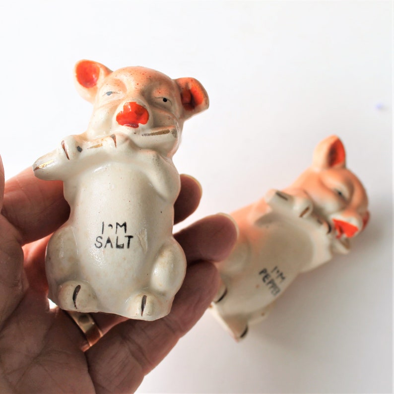 Vintage Kitschy Pigs Playing Flutes Salt and Pepper Shaker Etsy