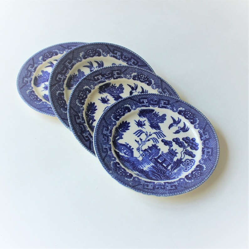 Blue Willow Japan Y S Japan Bread And Butter Plates 4 Etsy