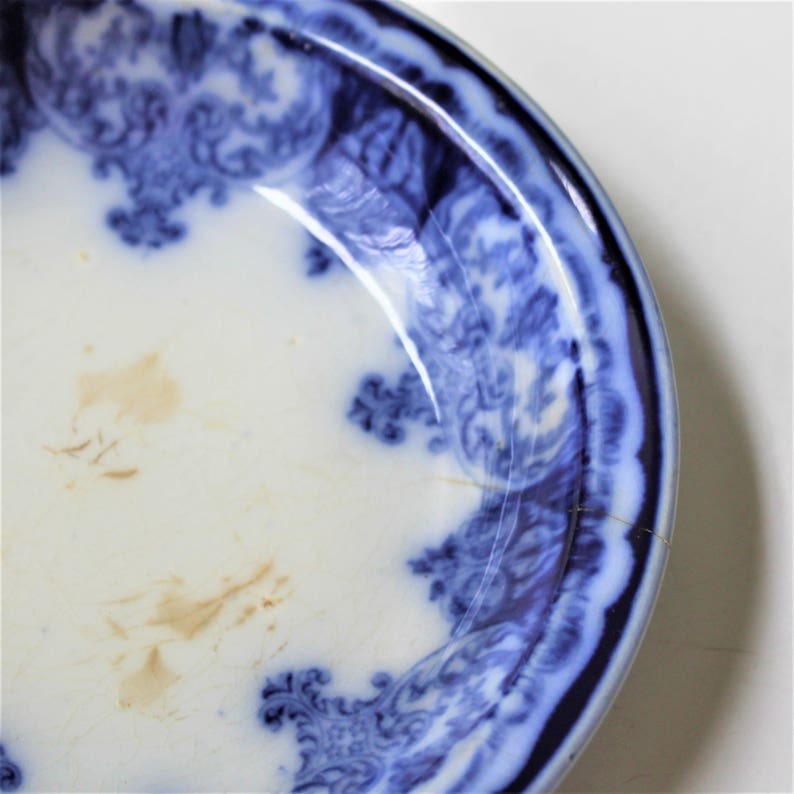 Antique Flow Blue Petrus Regout 7.5 bowl Atlanta pattern